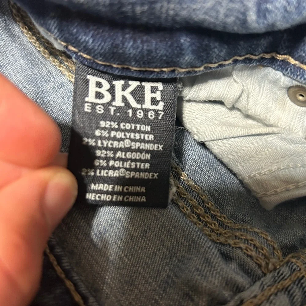 BKE Jake Straight Jeans Mens 32x32 Light Wash Distressed Stretch Denim